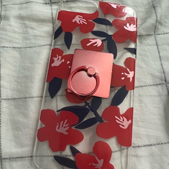 red flowers with phone grip iphone 8 plus case - Picture 2 of 2